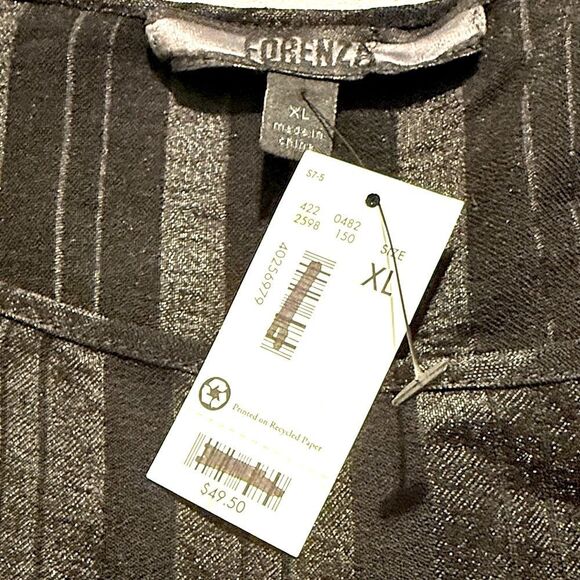 Forenza The Limited Black Sleeveless Shimmer Stripe Tunic Vest Top NEW - Picture 13 of 13